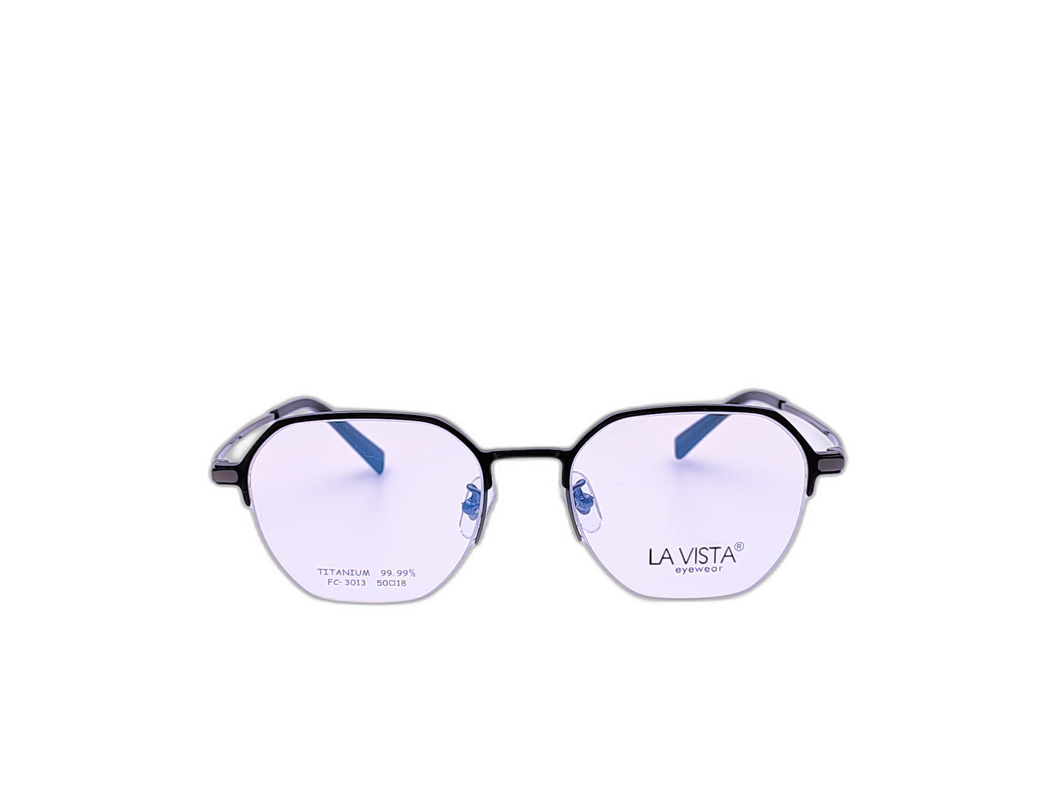 La Vista Eye Wear - Rounded Hexagonal   - Black - Mod : FC-3013 - Col : C3