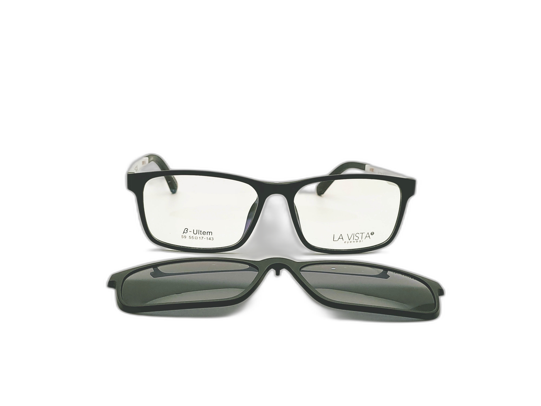 La Vista Eye Wear Clip on-Rectangle-Black-Mod : 59 - Color : 04