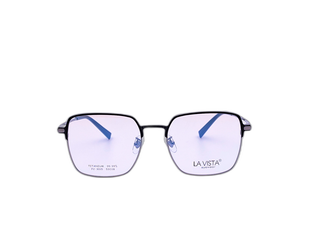 La Vista Eye Wear - Square  - Matte Blue * Silver - Mod : FC-3015 - Col : C11